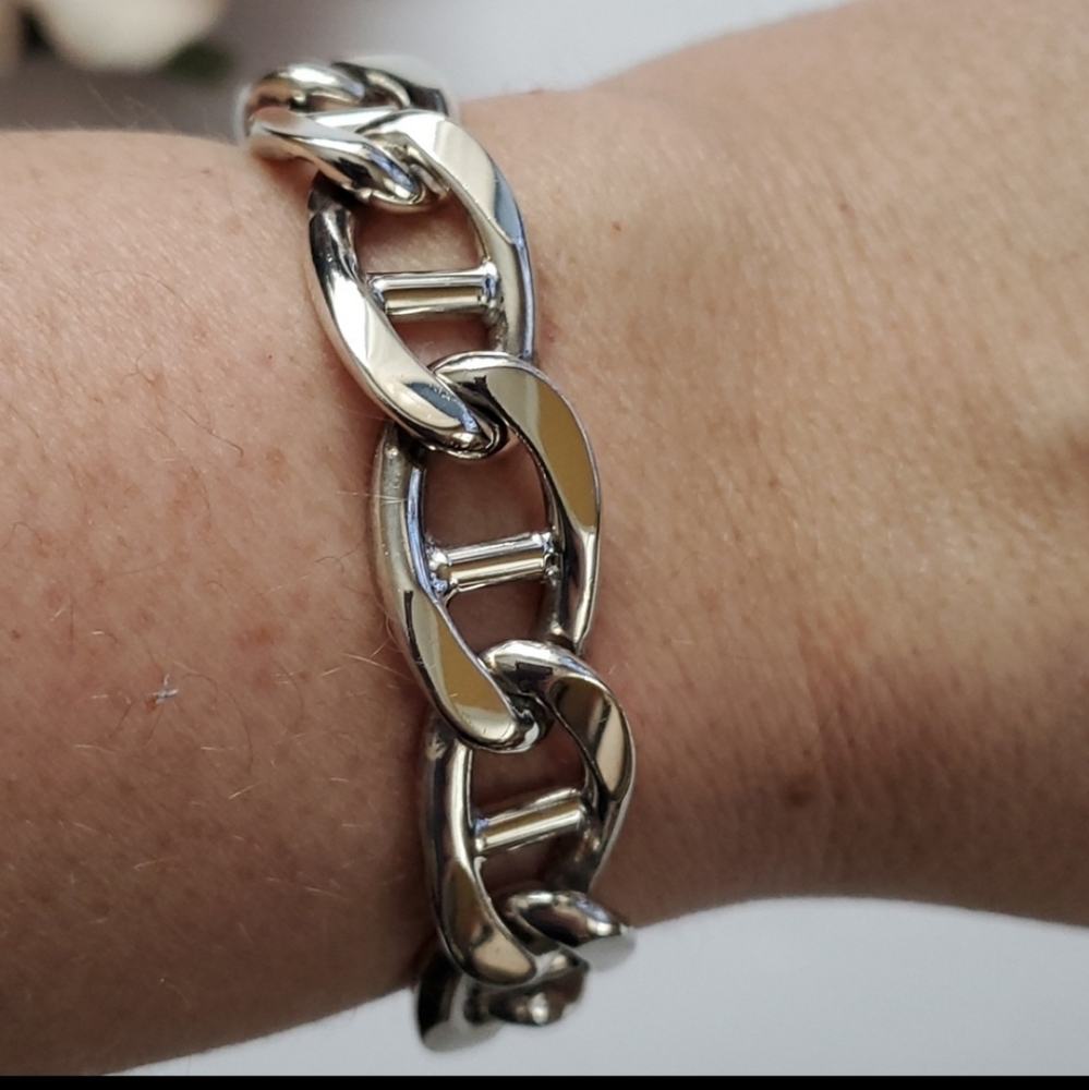Solid Silver Link Bracelet - image 3